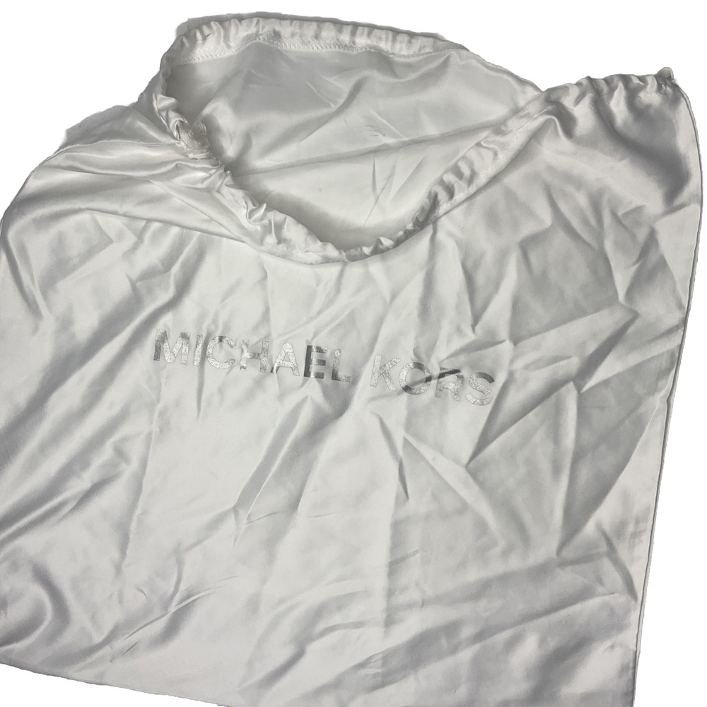 Michael Kors White Satin Drawstring Handbag Storage Dust Bag Cover Case 18x18